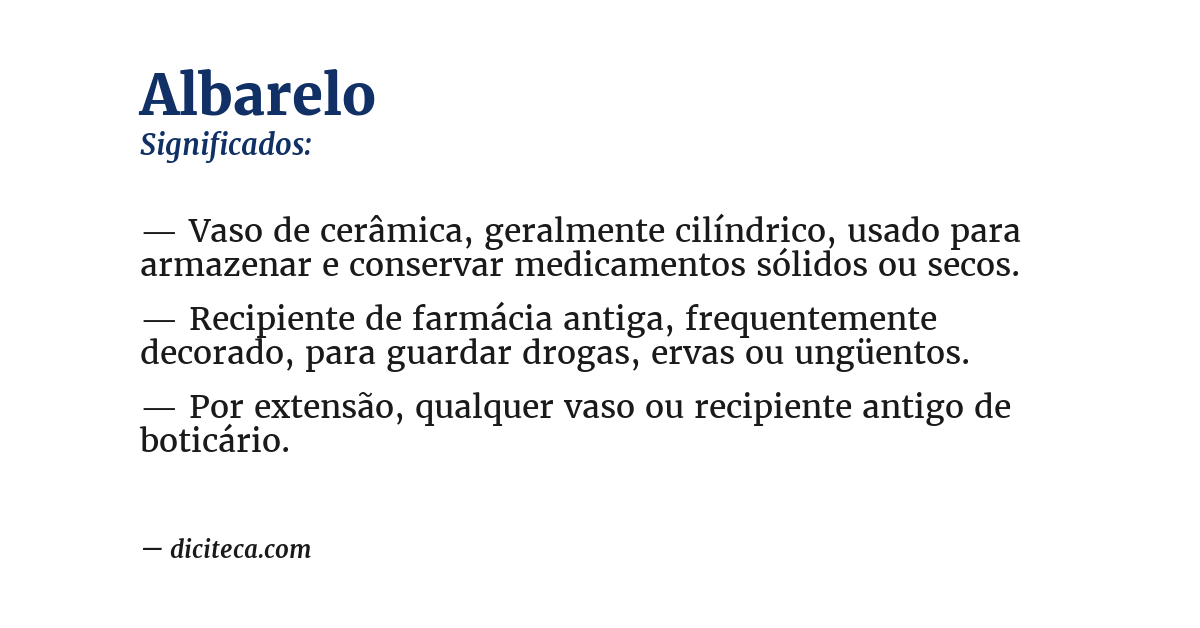 Significado de albarelo