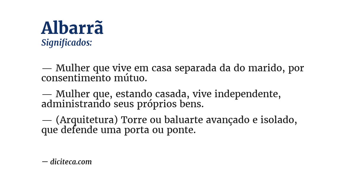 Significado de albarrã