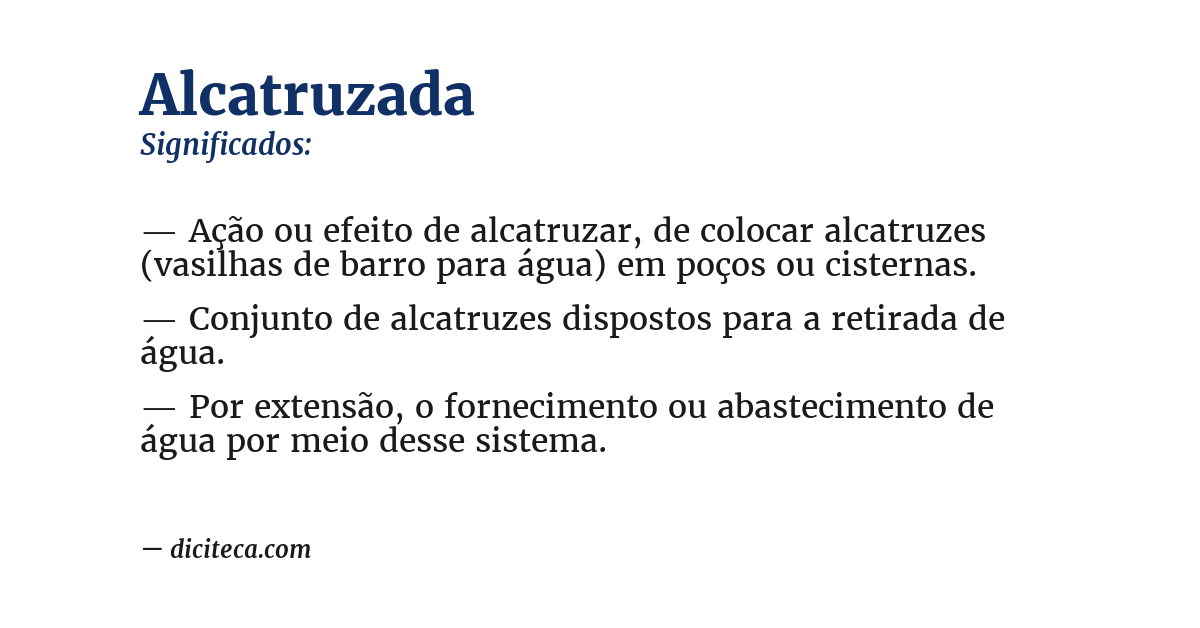 Significado de alcatruzada