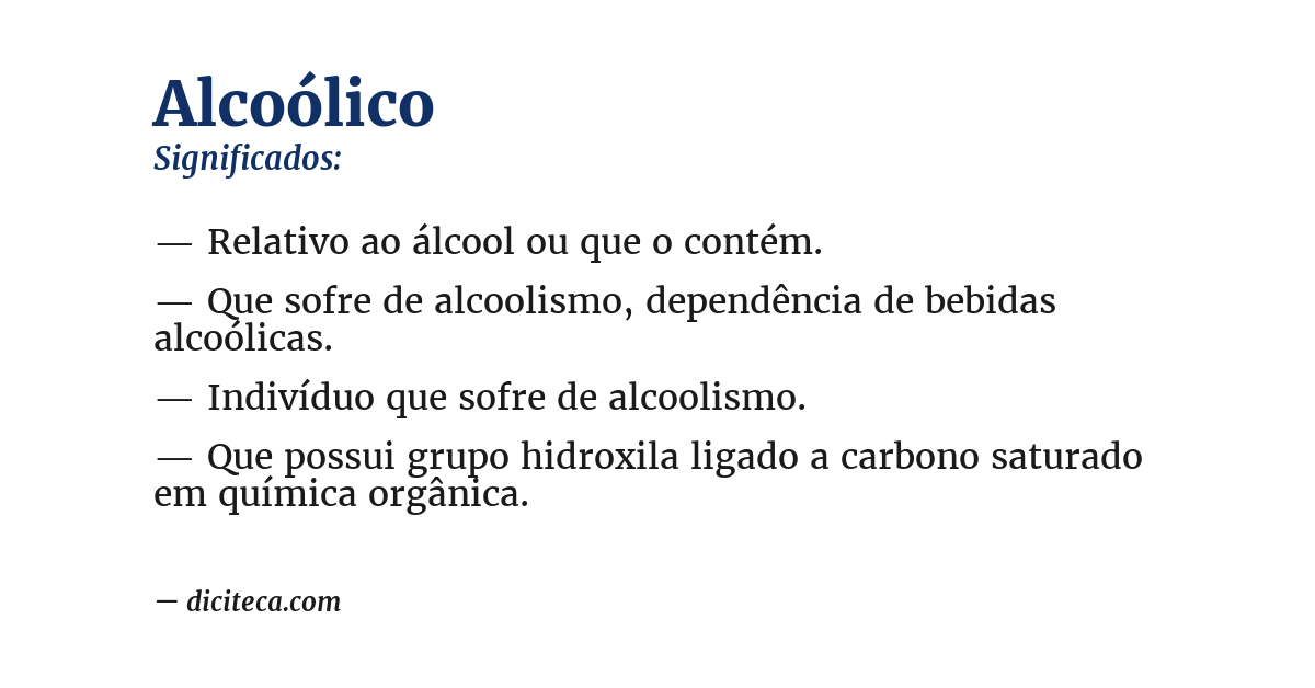 Significado de alcoólico