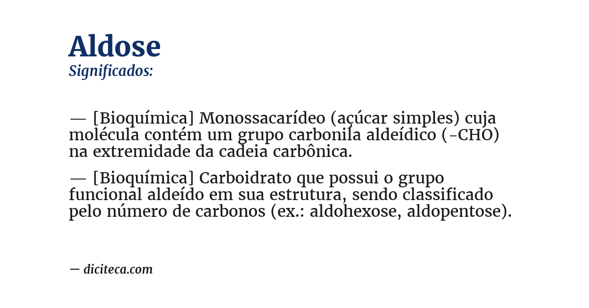 Significado de aldose