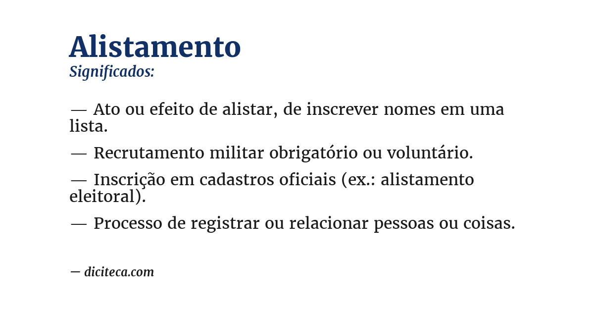 Significado de alistamento