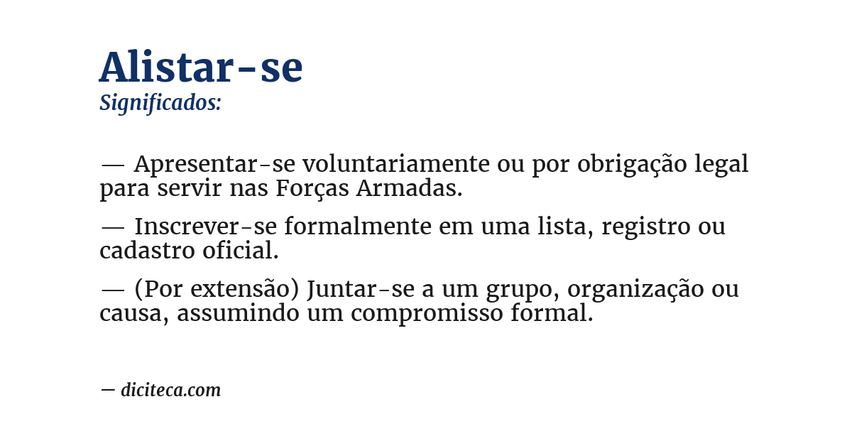 Significado de alistar-se