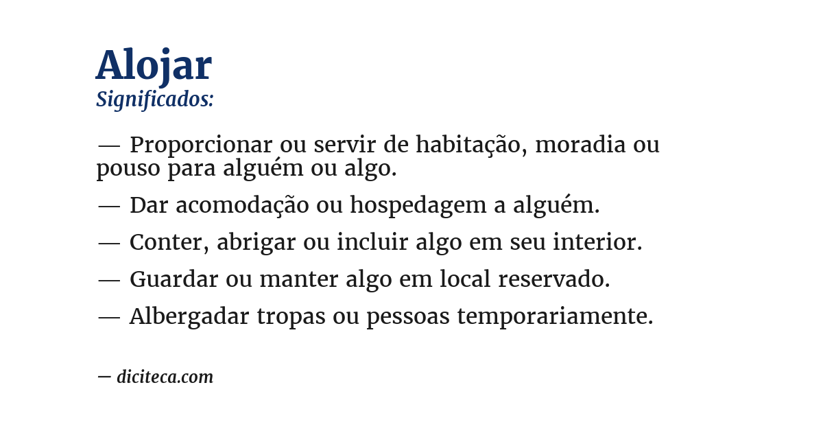 Significado de alojar