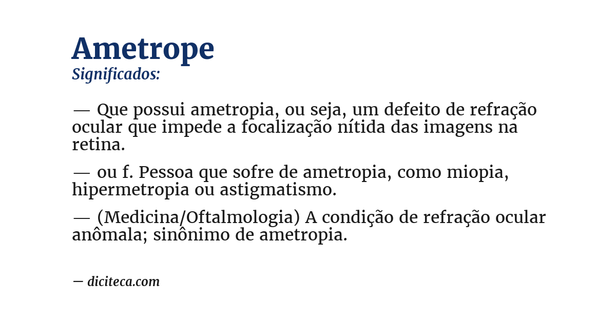 Significado de ametrope