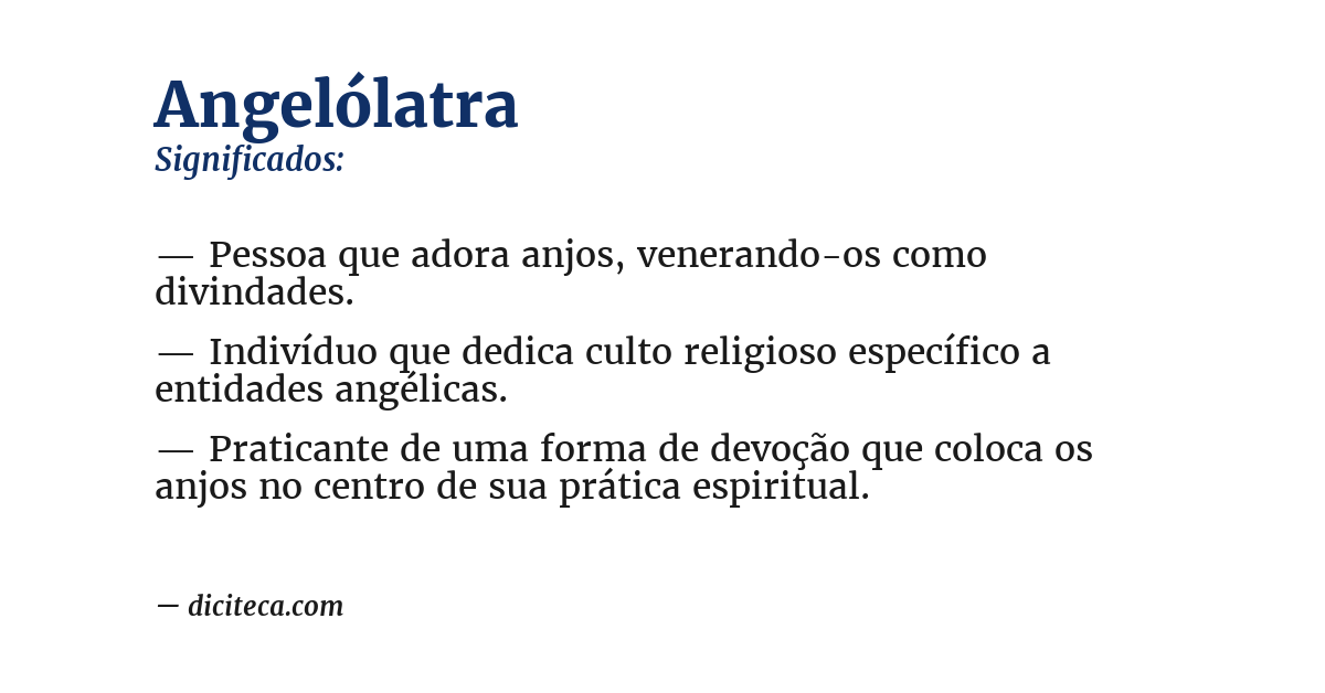 Significado de angelólatra