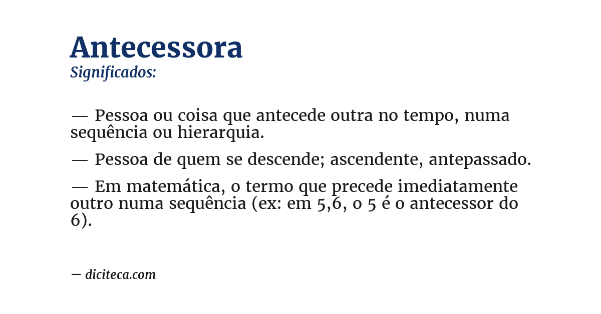 Significado de antecessora