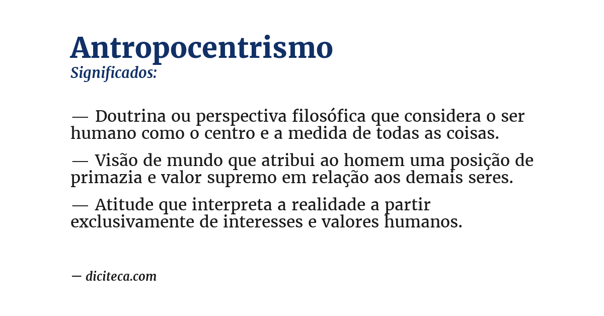 Significado de antropocentrismo
