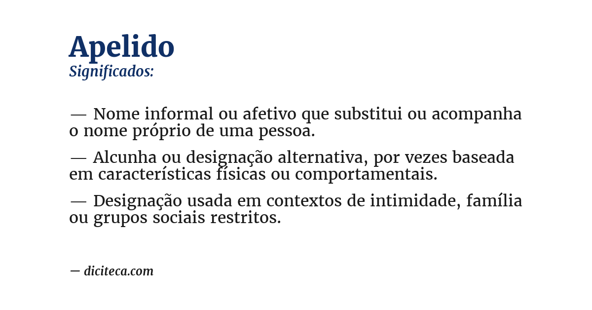 Significado de apelido