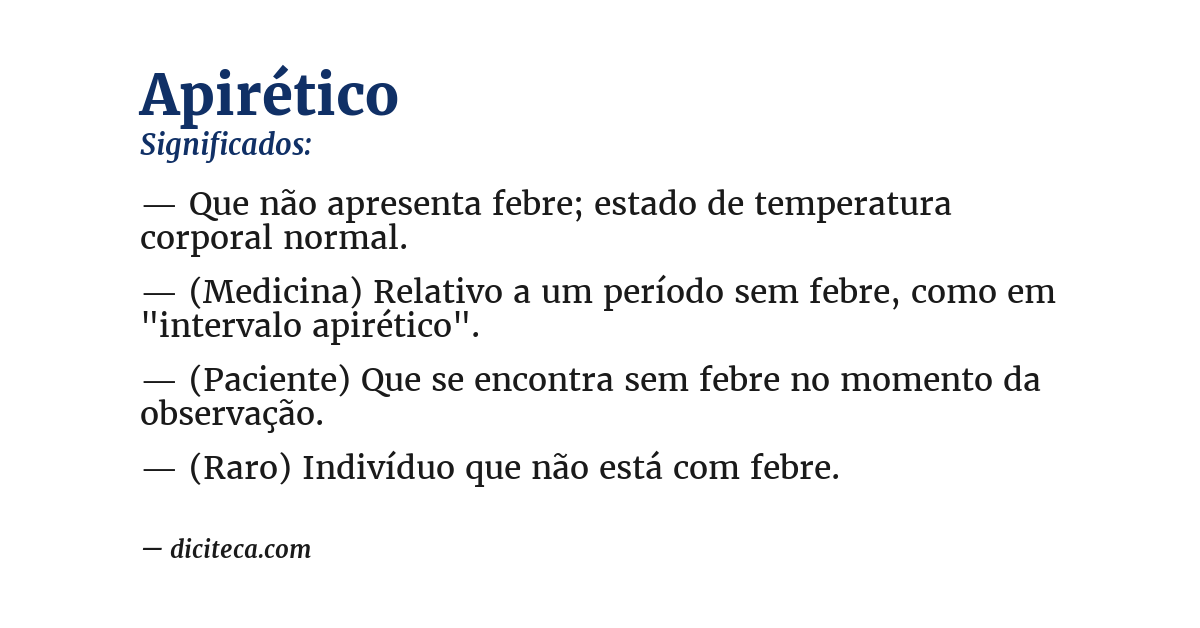 Significado de apirético