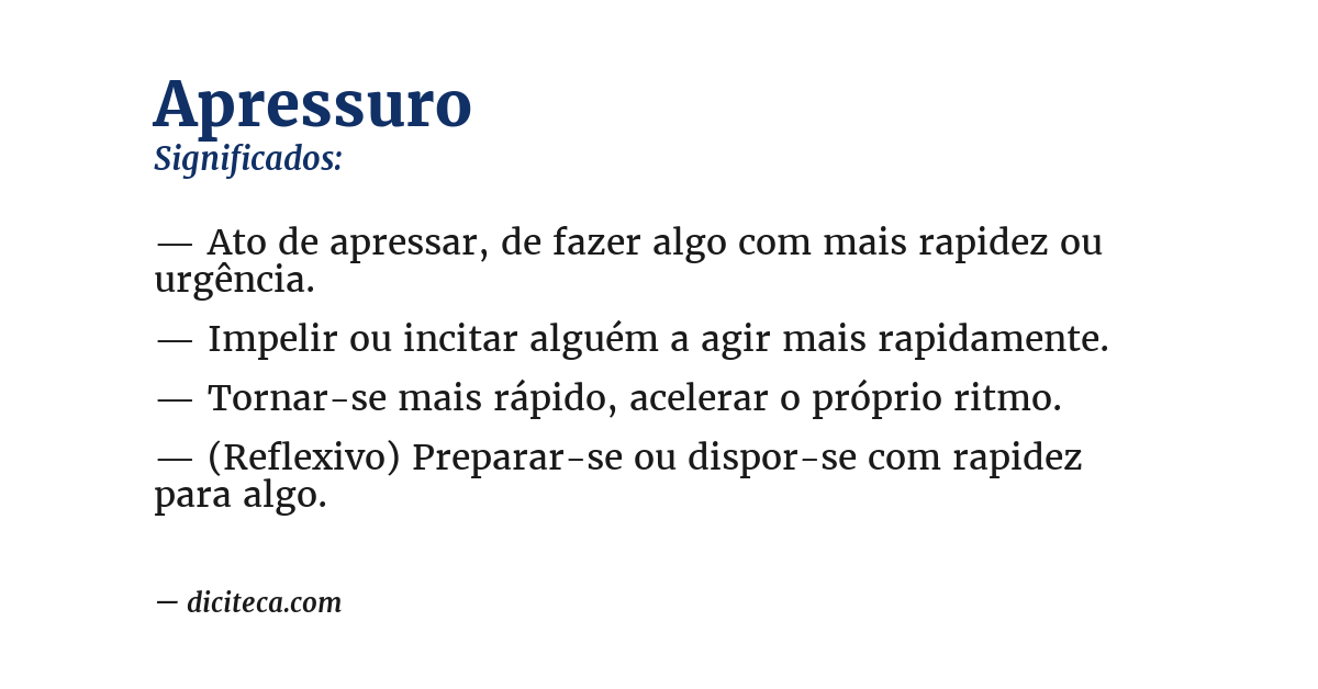 Significado de apressuro
