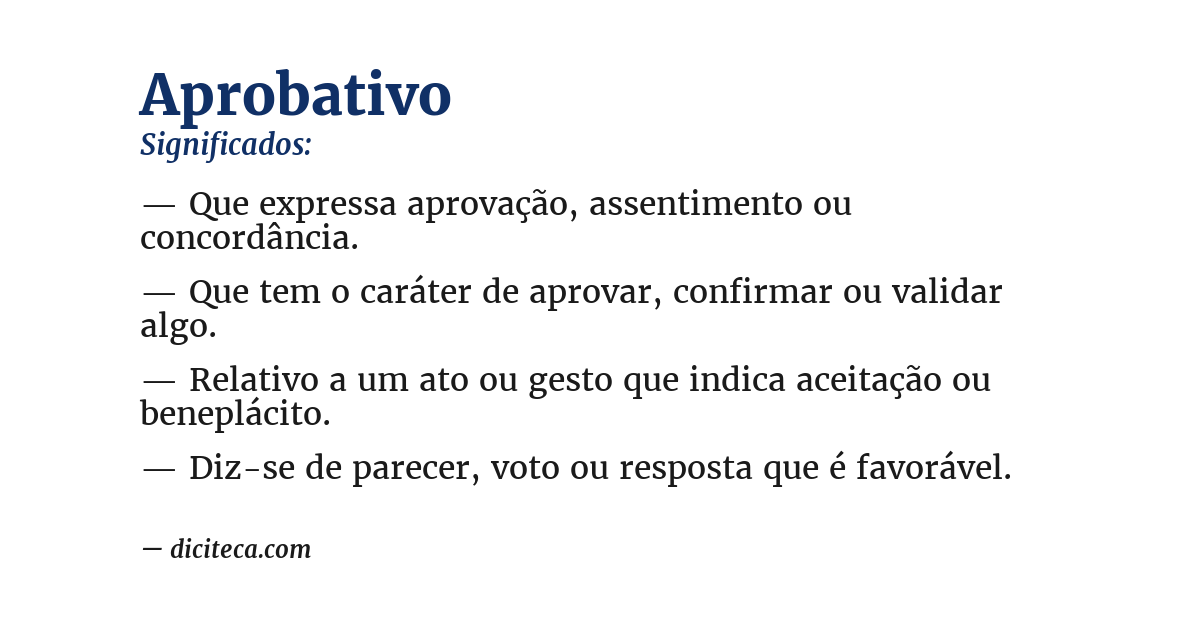 Significado de aprobativo