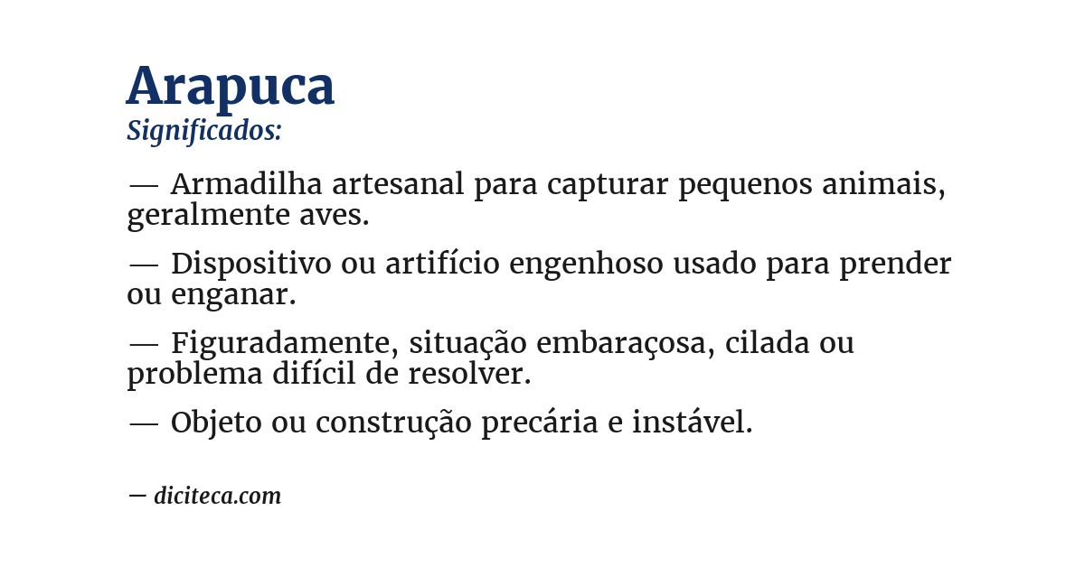 Significado de arapuca
