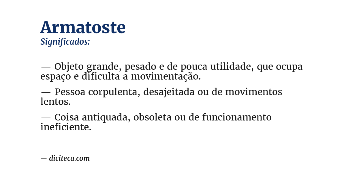 Significado de armatoste