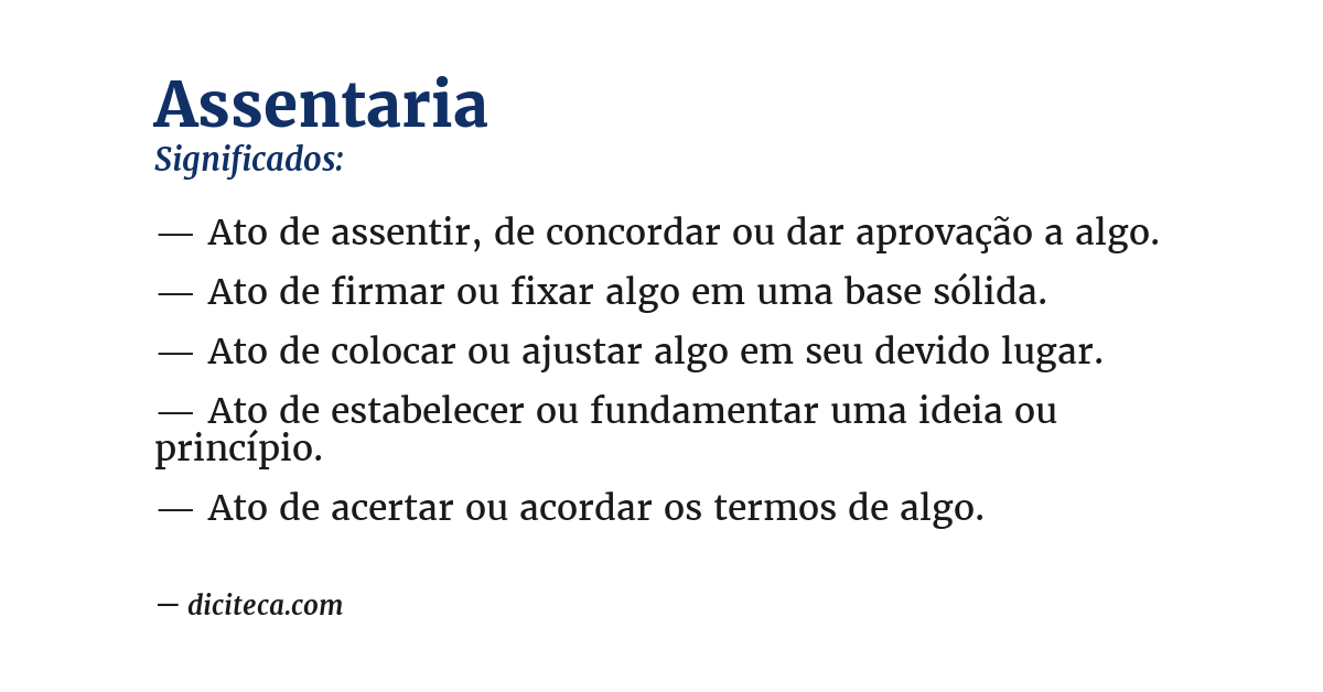 Significado de assentaria