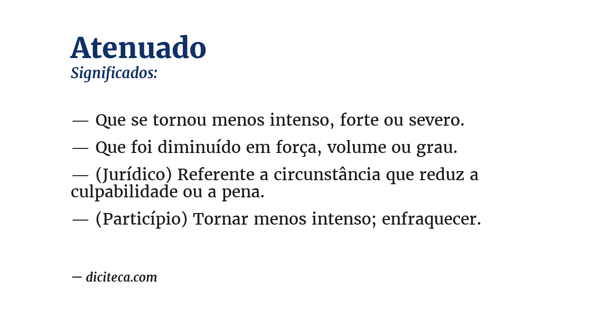 Significado de atenuado