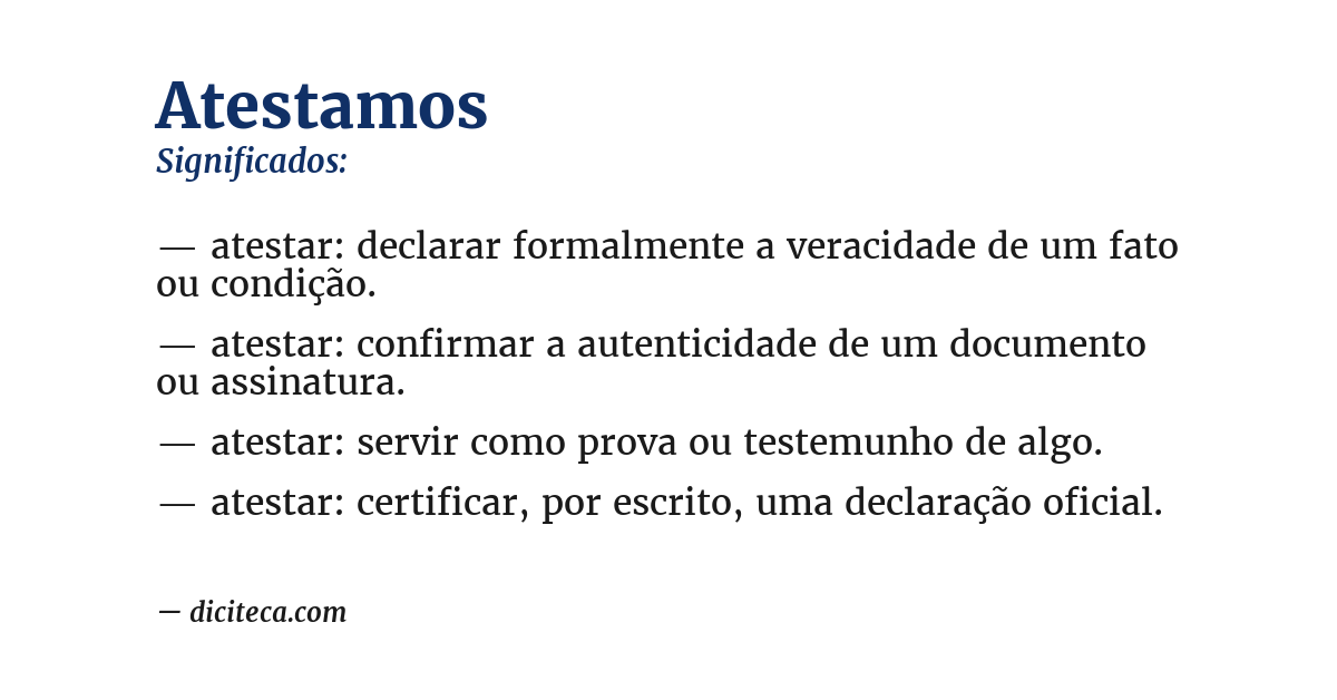 Significado de atestamos