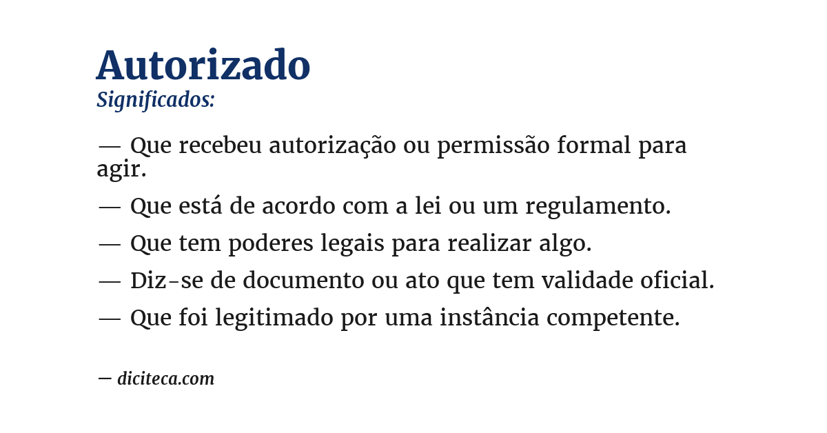 Significado de autorizado