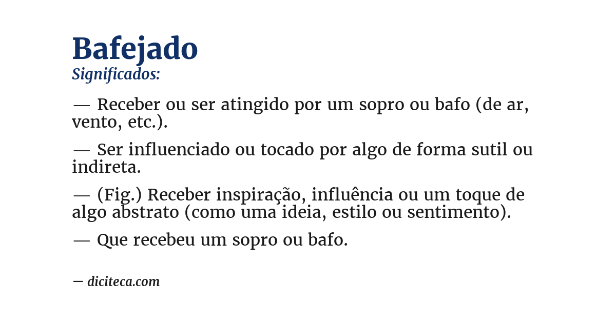 Significado de bafejado