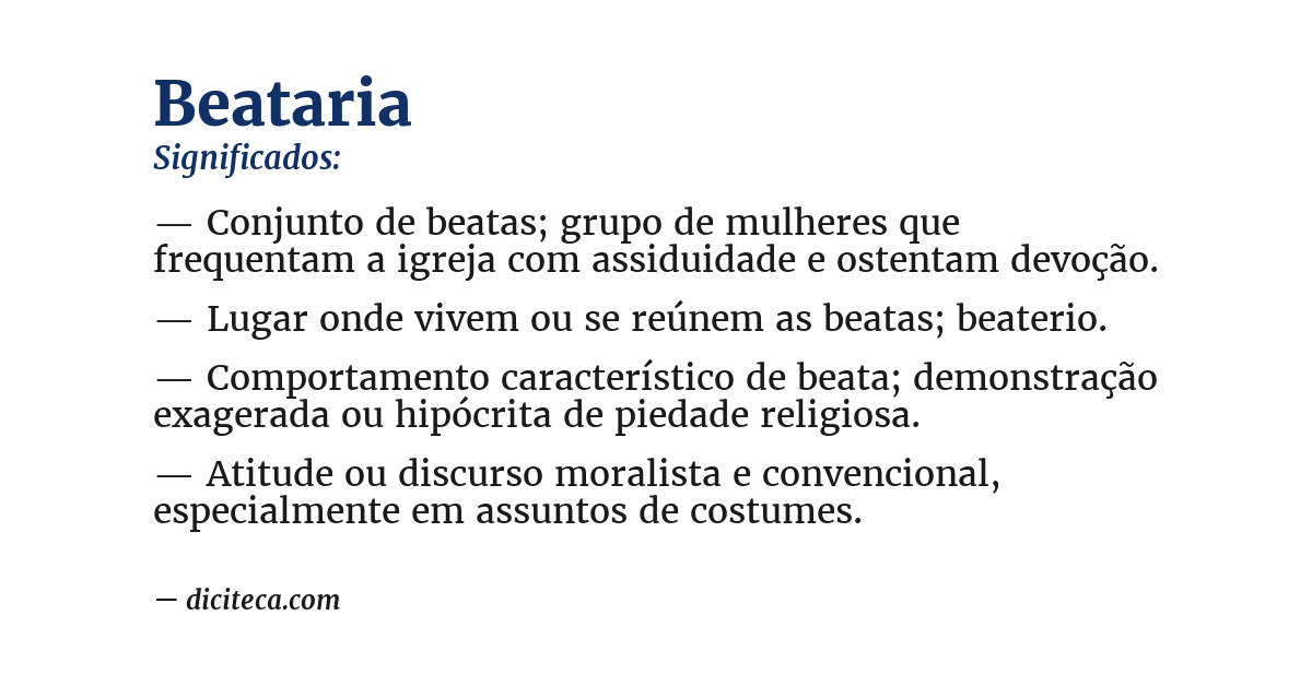 Significado de beataria