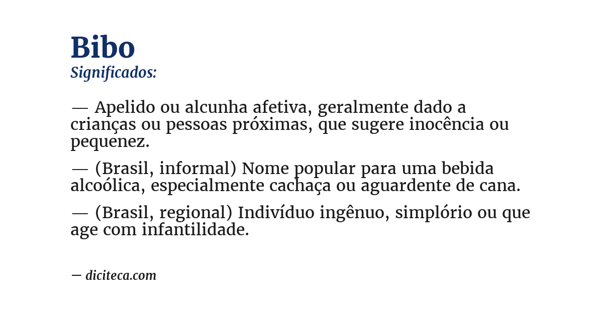 Significado de bibo