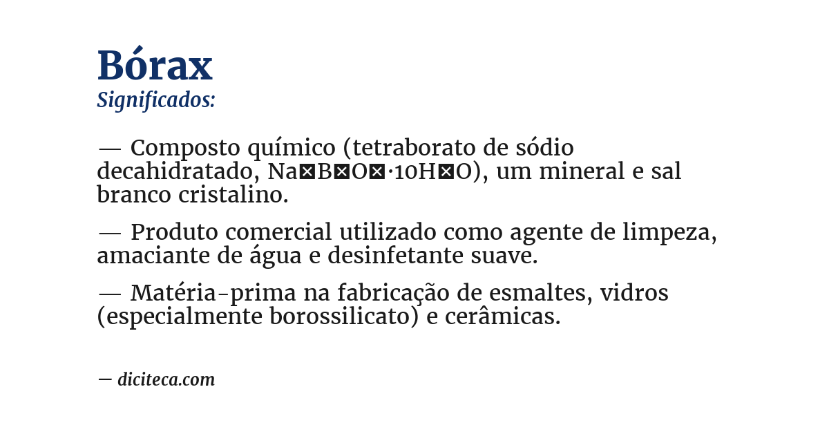 Significado de bórax