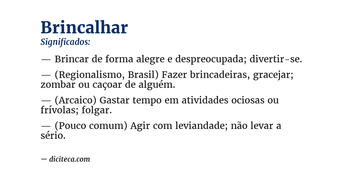 Significado de brincalhar