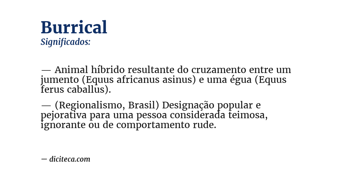Significado de burrical