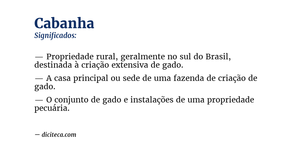 Significado de cabanha