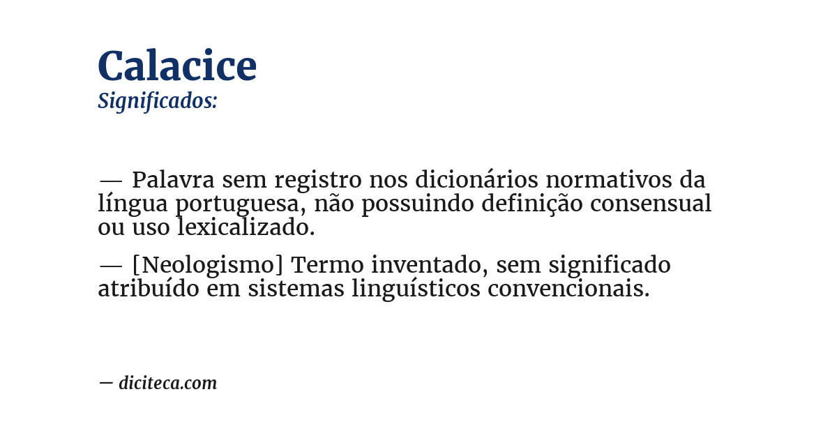 Significado de calacice