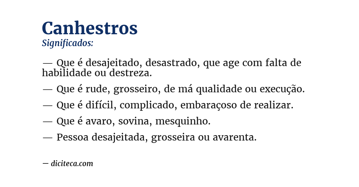 Significado de canhestros