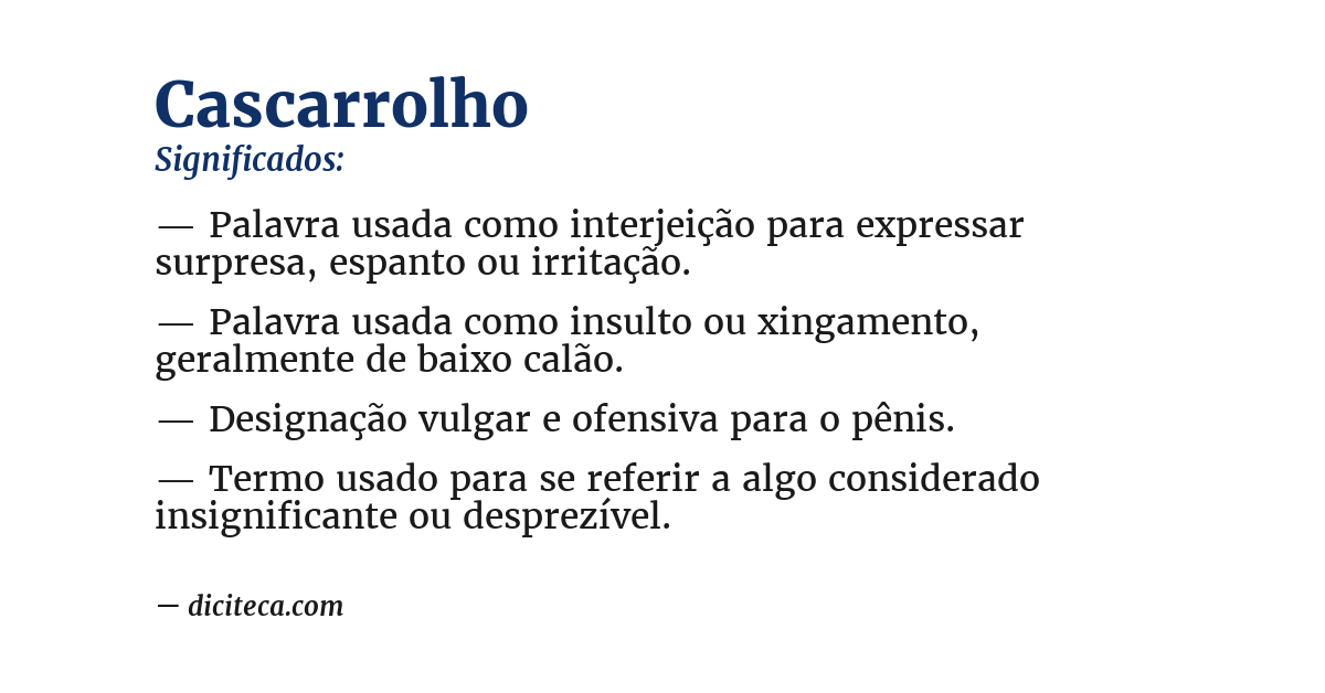 Significado de cascarrolho