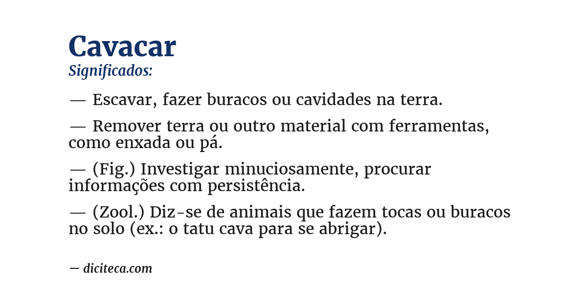 Significado de cavacar