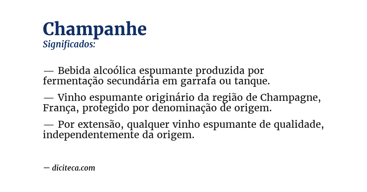 Significado de champanhe
