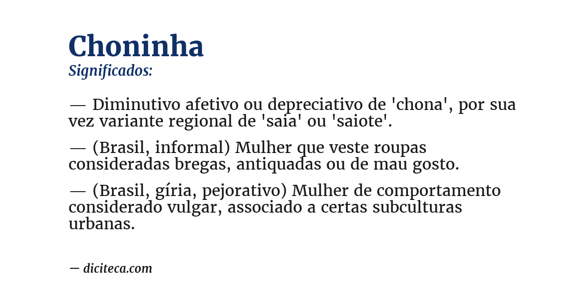 Significado de choninha