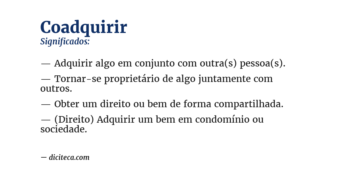 Significado de coadquirir