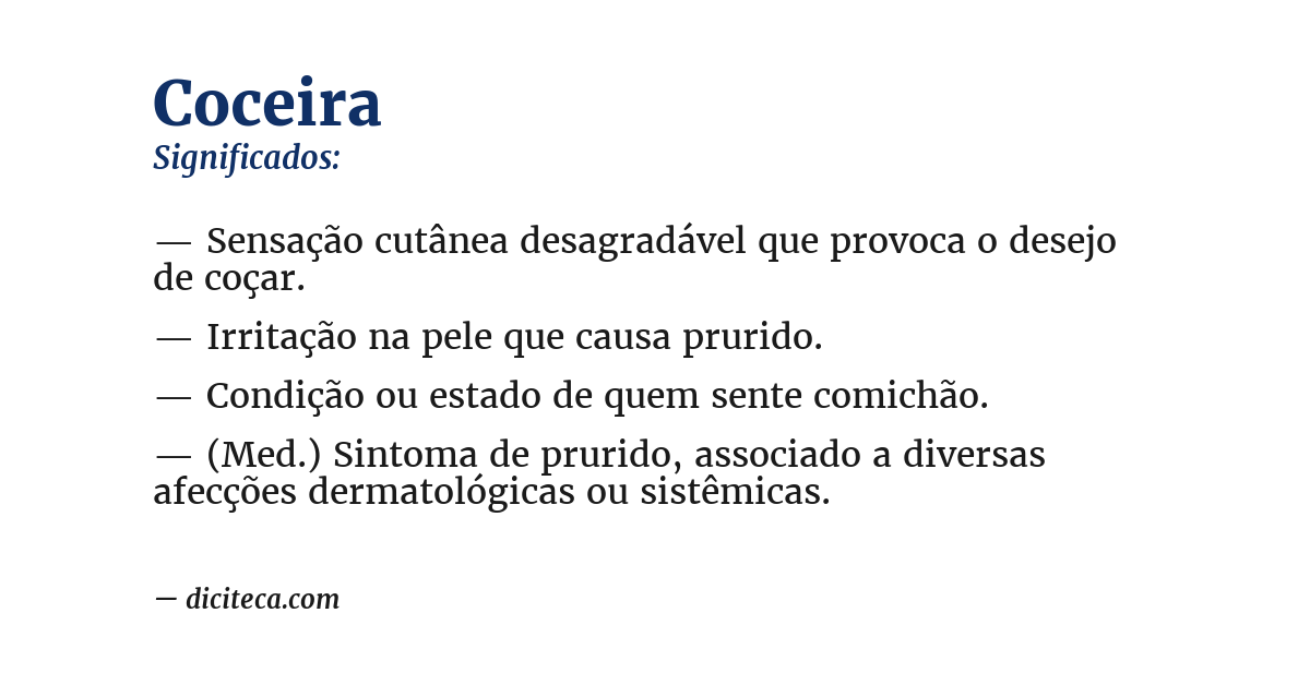 Significado de coceira