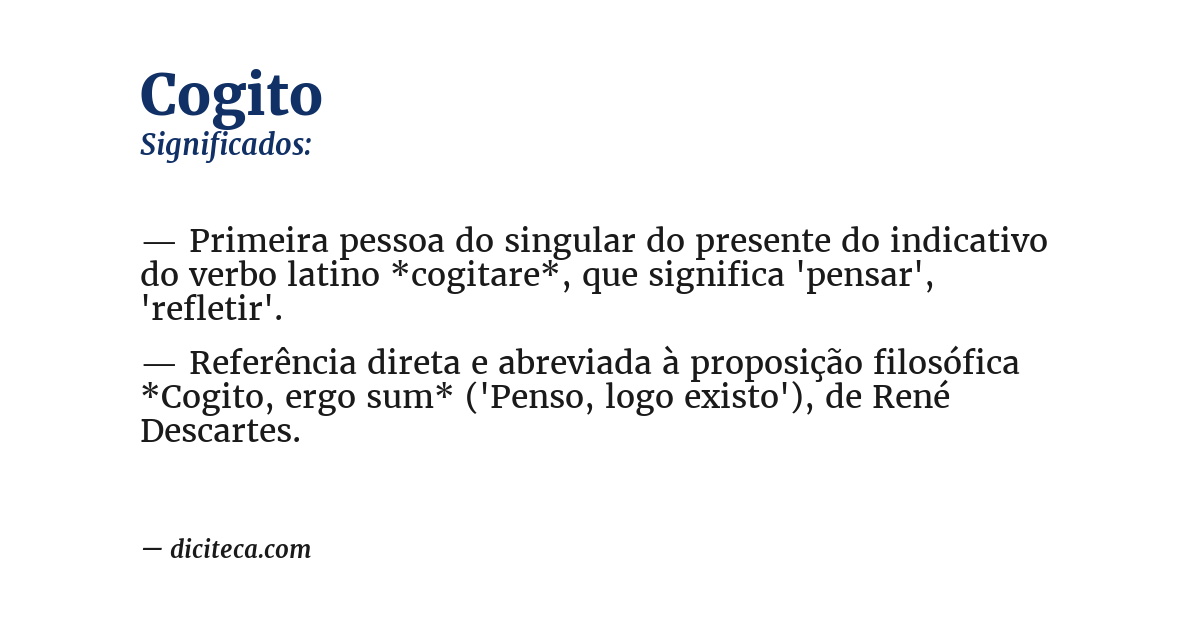 Significado de cogito