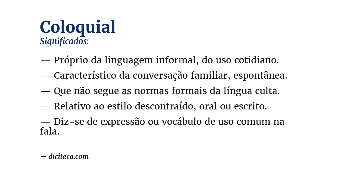 Significado de coloquial