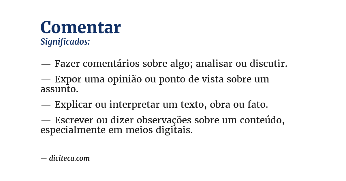 Significado de comentar