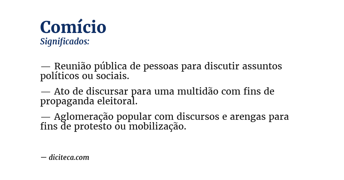 Significado de comício