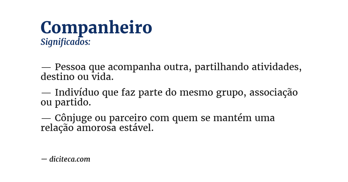 Significado de companheiro