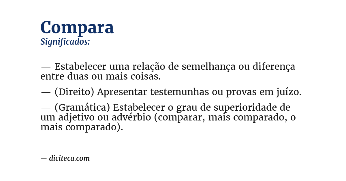 Significado de compara