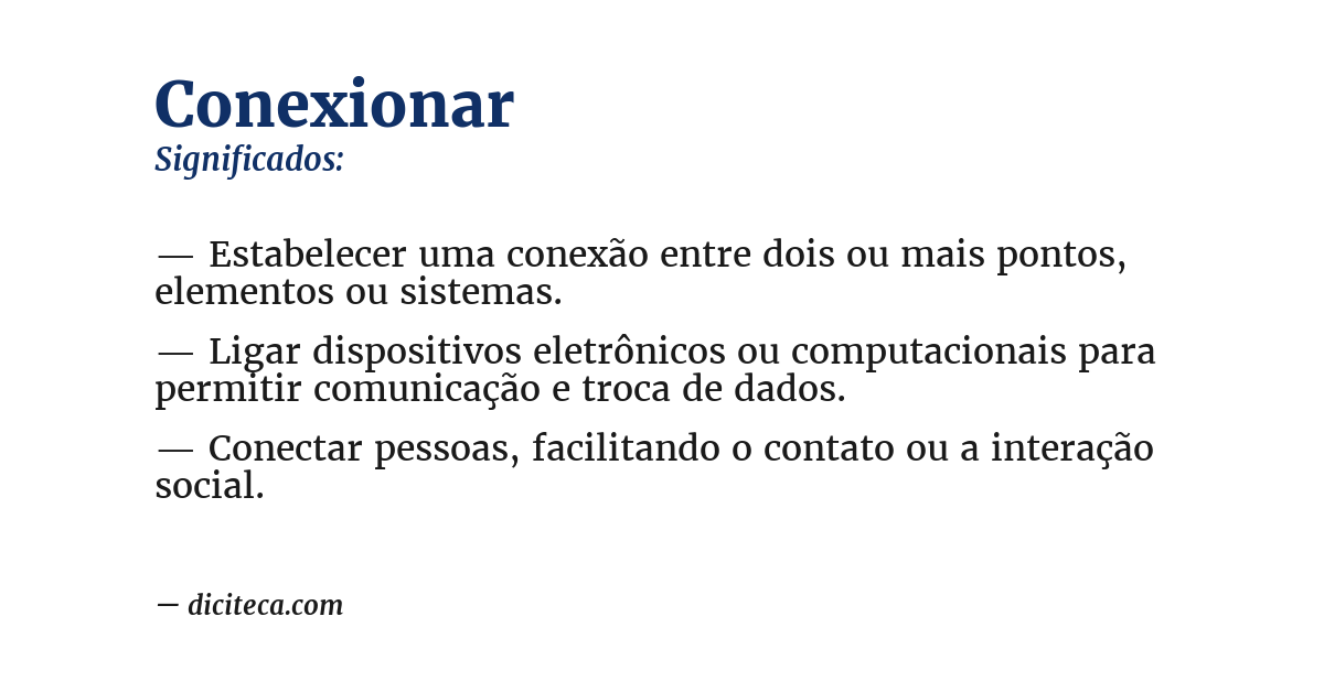Significado de conexionar