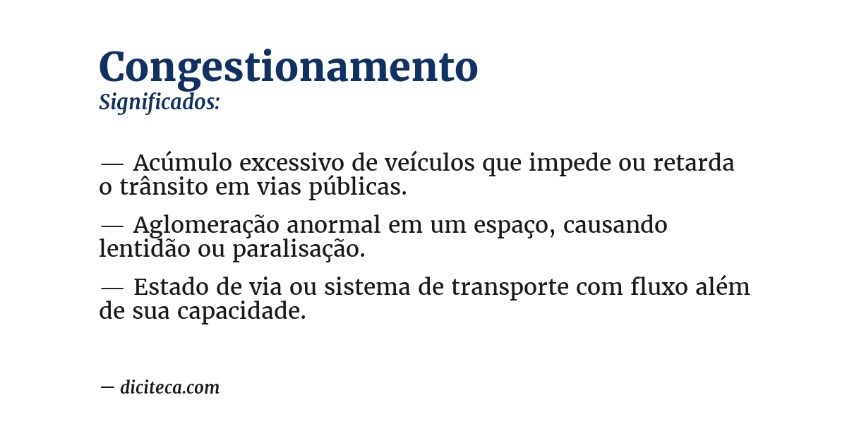 Significado de congestionamento
