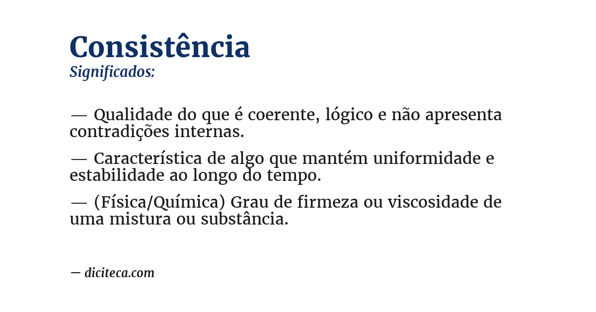 Significado de consistência