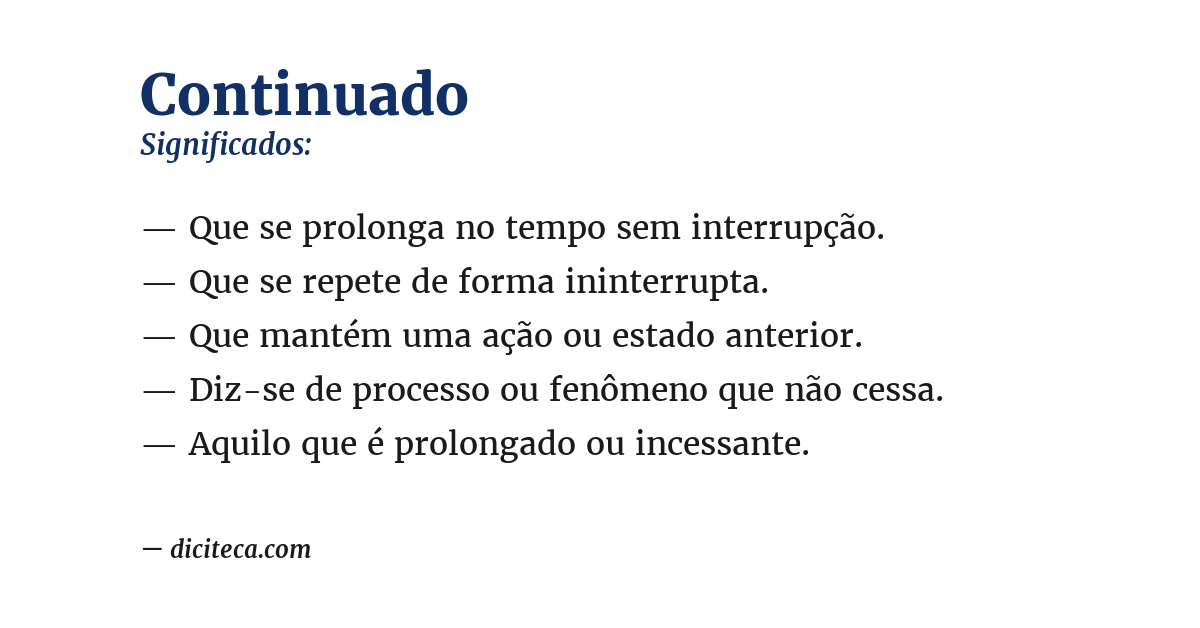Significado de continuado