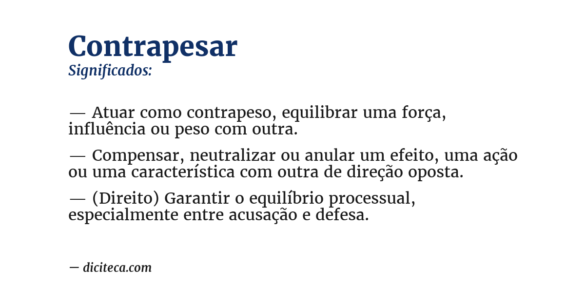 Significado de contrapesar