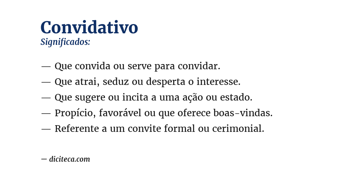 Significado de convidativo