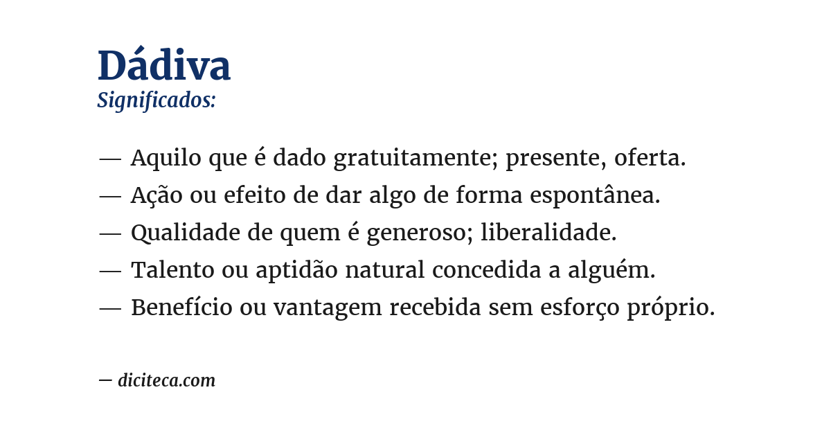 Significado de dádiva